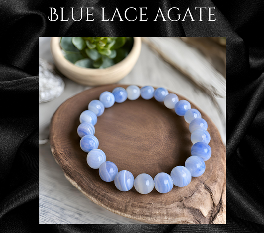 BLUE LACE AGATE CRYSTAL BRACELET
