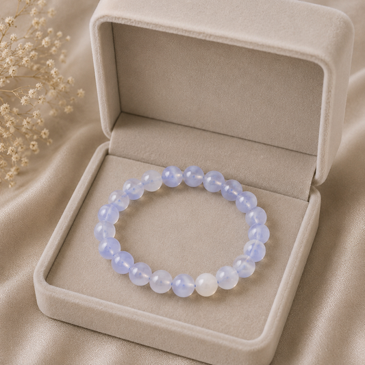 BLUE LACE AGATE CRYSTAL BRACELET